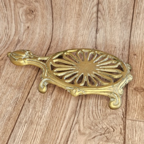 Vintage solid brass trivet - solid,