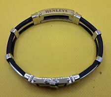Henleys Stainless Steel and Rubber Bracelet 19/21 cm wrist & 1 cm width Preowned