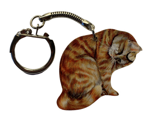 Ginger tabby cat keyring - ginger,