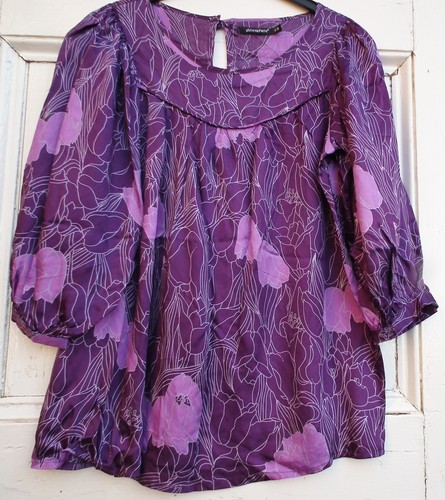 Women tunic top retro purple - tunic,