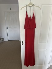 Forever Unique Red Evening Gown With Embellish Straps - Size 12
