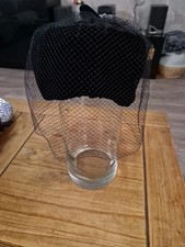 Black Velvet And Net Vintage  Pillbox Hat 60's