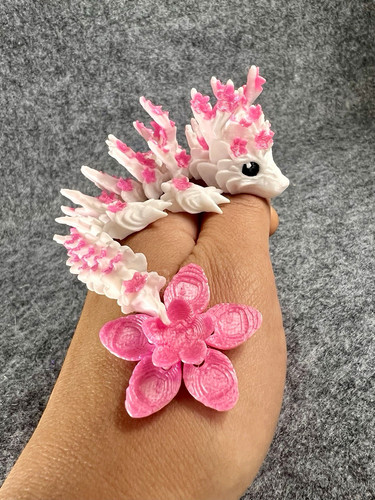 Pink white crystal dragon - &,