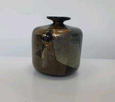 Vintage Isle of Wight Studio ‘Black Azurene’ Handmade Glass Perfume Bottle 9cm