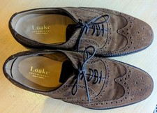 LOAKE "Cumbria" Tan Suede Brogues Size 8