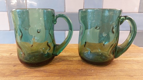 Pair blenko emerald green - blenko,