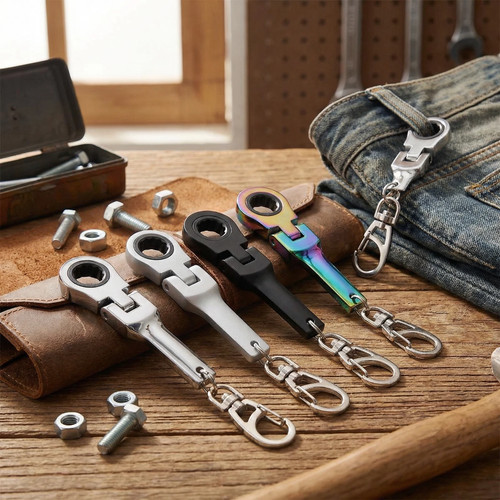 10mm ratchet spanner keyring - spanner,