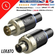 LEKATO Wireless Microphone Transmitter Receiver System 5.8GHz XLR Plug On 100FT