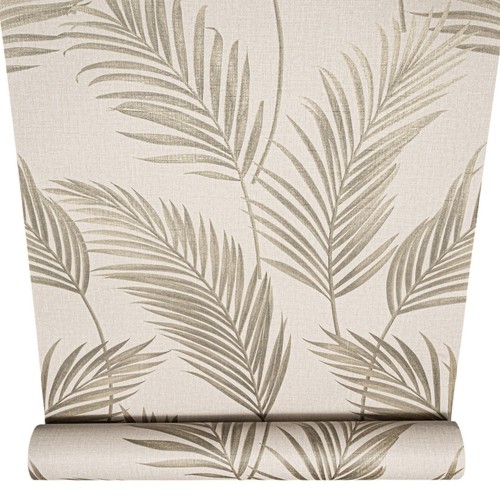 Taupe floral leaf - leaf, wallpaper