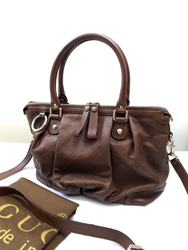 Gucci brown leather bag - gucci,