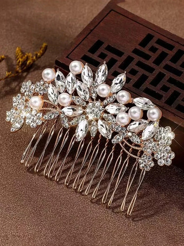 Bridal pearl crystal - hair, comb