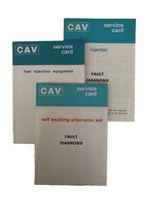 CAV Injector Fuel Injection Alternator Fault Diagnosis Set Of 3 Cards - Vintage