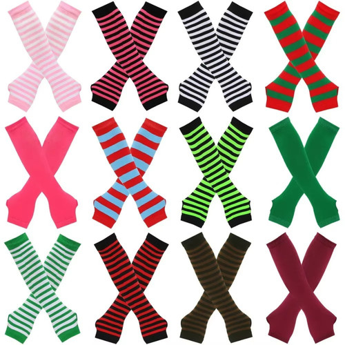 Knitted long fingerless - long, gloves