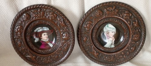 Pair antique miniature - a,