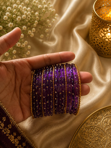 Glass bangles set - size, 2.4