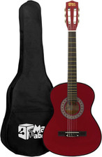 MA-CG05 Classical Guitar, 1/4 Size Red - Colourful Spanish Guitar with Carry Bag