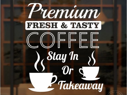 Coffee shop window vinyl decal - shop,