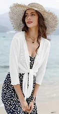 White Mesh Bolero Shrug Top