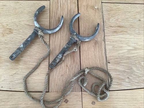 Vintage pair galvanised row - vintage, of