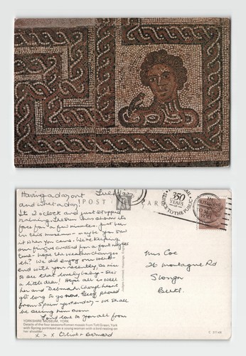 Postcard roman mosaic - roman,