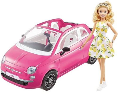 Barbie doll and pink - fiat, 500