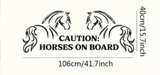 Caution Horses On Board | Horsebox or Horse Trailer Graphic | Horses Sticker