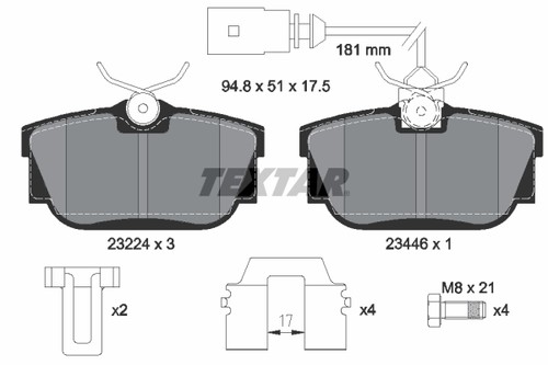 Brake pads set rear right - rear,