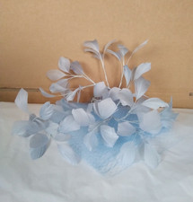 Pale Blue Feathers & Veiling for millinery hats and fascinators, Hat trimming