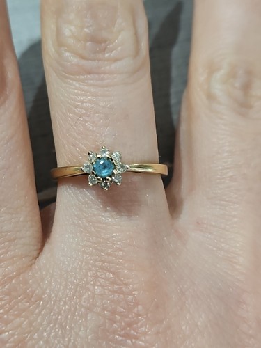 9ct yellow gold aquamarine - yellow, and