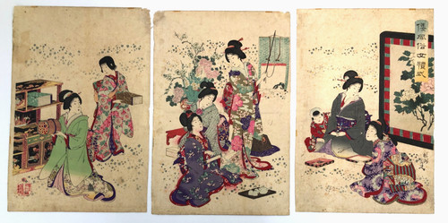 Chikanobu woodblock print - ,