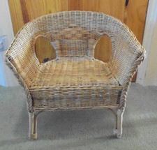 Decorative Vintage Small Childs Wicker Rattan Kids Display Dolls Teddy Chair