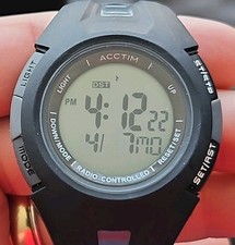 Mens ACCTIM RADIO CONTROLLED DIGITAL WATCH *ALARM* STOPWATCH* 