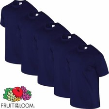 FRUIT OF THE LOOM 2,5,OR 10 PACK PLAIN NAVY T SHIRT TEE SHIRT (S-5XL) GRADE "A"