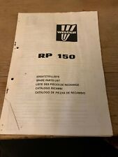 Welger Round Baler RP 150 spare parts list