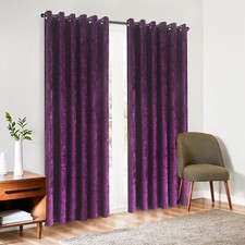 JRI Luxury Crushed Velvet Curtains PAIR Fully Lined Eyelet Ring Top For any Room