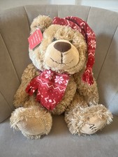 Russ Berrie Alfie Teddy Bear Soft Plush Toy With Scarf & Hat 40cm 