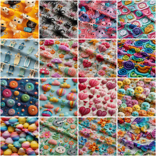 Embroidered cotton fabric - 3d,