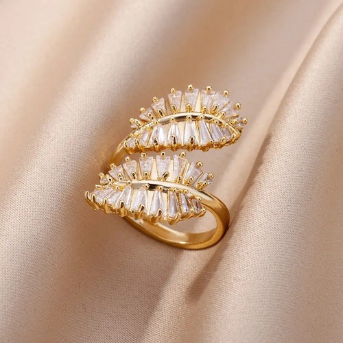 Luxury zircon double leaves - zircon,