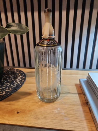 Vintage etched schweppes - etched, soda