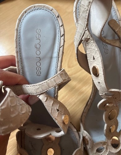 Sergio rossi beige leather - beige,