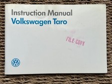VW TARO OWNERS INSTRUCTION