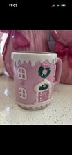 Pink gingerbread house cup - pink,