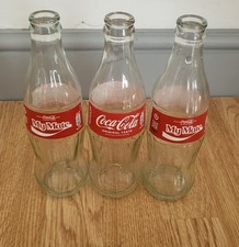 3 Coca-Cola Empty Glass Bottles 330ml No Lids
