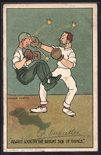 Two men during boxing match - boxing,