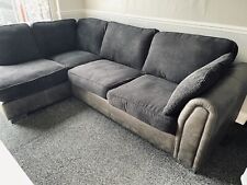 DFS Formal Back Right Hand Facing Open End Corner Sofa Black Charcoal