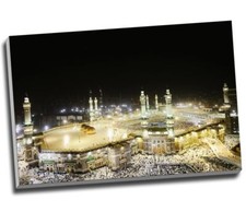 Makkah Kaaba Hajj Muslim Mosque Islamic Canvas Print Wall Art 30x20" A1