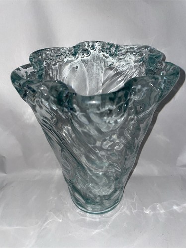 Hand blown glass vase slight - hand,