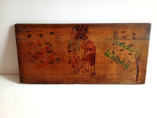 Vintage Advertising Wooden Teacher's Whisky Box Lid / Hanging Sign