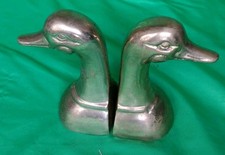Brass 'Duck Head' Book Ends /