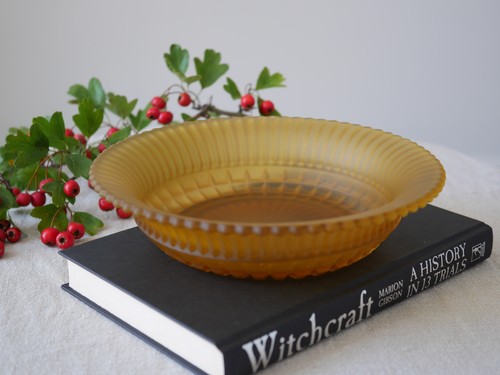 Vintage amber frosted glass - vintage,